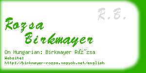 rozsa birkmayer business card
